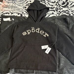 Spider VVS rhinestone hoodie LARGE